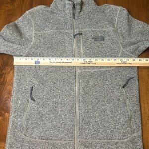 Men's The North Face Heathered Gray/beige Zip-Up Sweater Jacket size Medium EUC